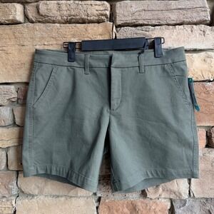 NEW 41 Hawthorne 10 Women Olive Green Chino Rosabel Flat Front Casual Shorts